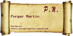 Purger Martin névjegykártya